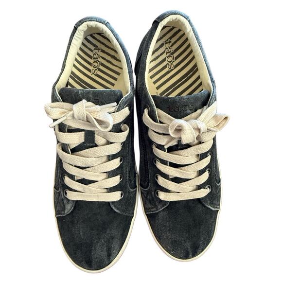 Taos Star Women Charcoal Gray Washed Canvas Comfort Sneakers ARCH Support Casual - Picture 3 of 9